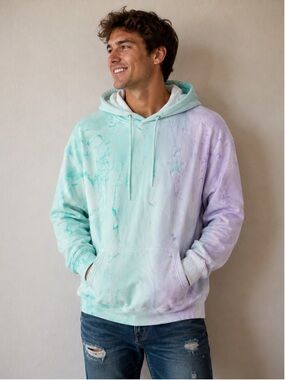 Jeffree Star Fashion Blue to Purple Fade Side by Side Tie Dye Hoodie Size XL